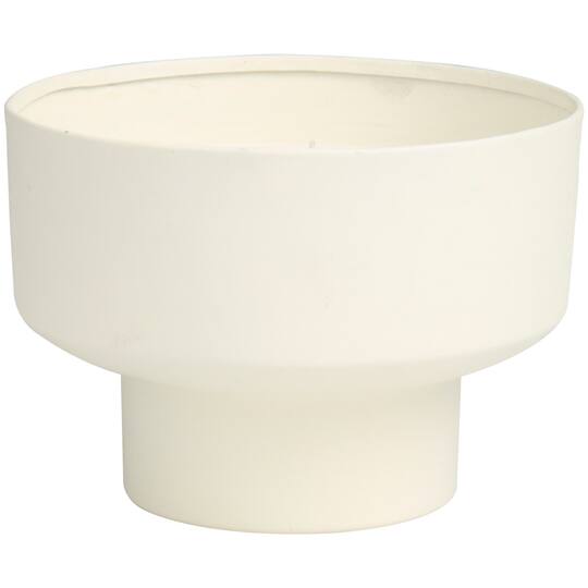 White Wax Cozy Cashmere Scented Candle with Elevated Matte White Container